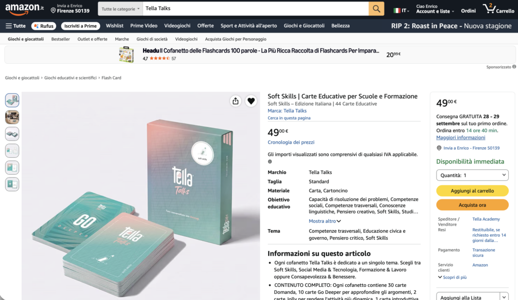 News amazon vetrina tella academy
